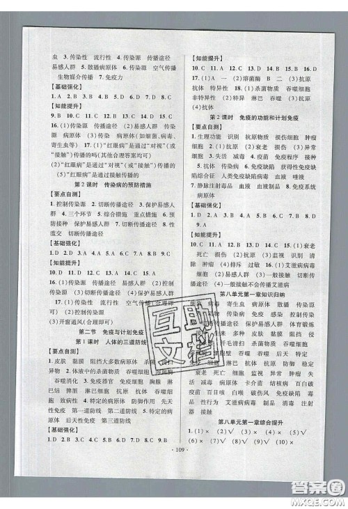 宁夏人民教育出版社2020畅优新课堂八年级生物下册人教版答案 宁夏人民教育出版社2020畅优新课堂八年级生物下册人教版答案