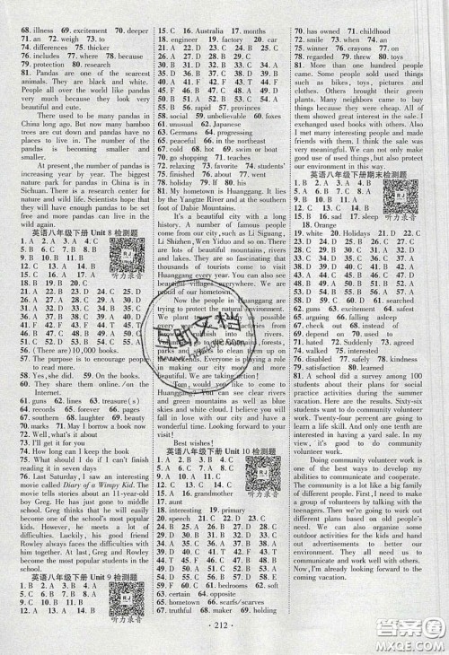 宁夏人民教育出版社2020畅优新课堂八年级英语下册人教版答案 宁夏人民教育出版社2020畅优新课堂八年级英语下册人教版答案