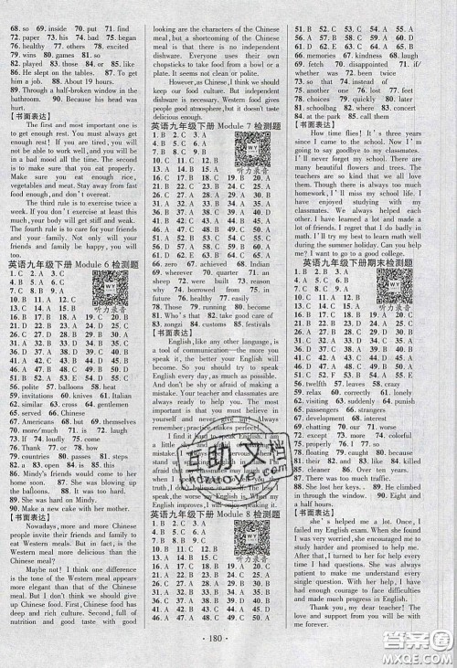 宁夏人民教育出版社2020畅优新课堂九年级英语下册外研版答案