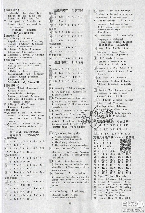 宁夏人民教育出版社2020畅优新课堂九年级英语下册外研版答案