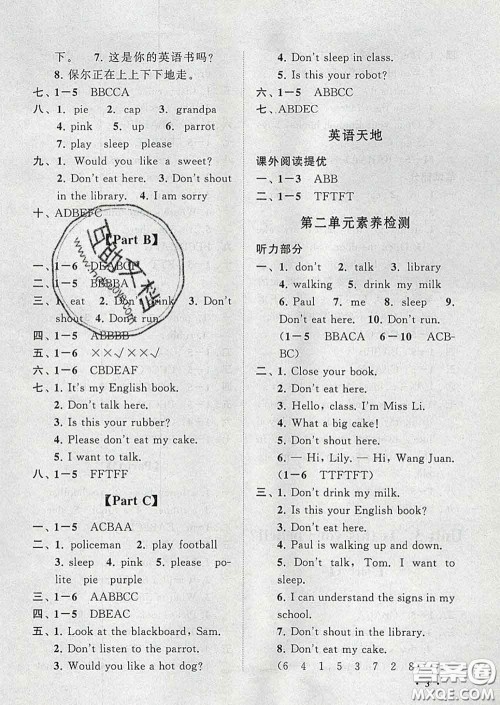 2020春走进重点初中拓展与培优三年级英语下册译林牛津版答案