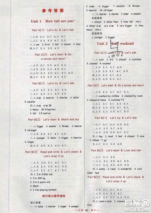 2020新版小学同步测控全优设计超人天天练六年级英语人教版答案 2020新版小学同步测控全优设计超人天天练六年级英语人教版答案