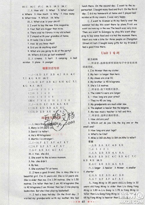 2020新版小学同步测控全优设计超人天天练六年级英语人教版答案 2020新版小学同步测控全优设计超人天天练六年级英语人教版答案