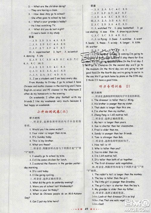 2020新版小学同步测控全优设计超人天天练六年级英语人教版答案 2020新版小学同步测控全优设计超人天天练六年级英语人教版答案