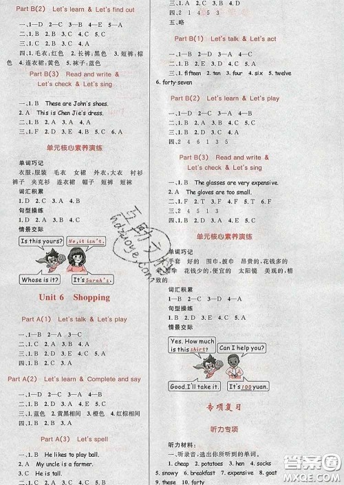 2020新版小学同步测控全优设计超人天天练四年级英语人教版答案 2020新版小学同步测控全优设计超人天天练四年级英语人教版答案