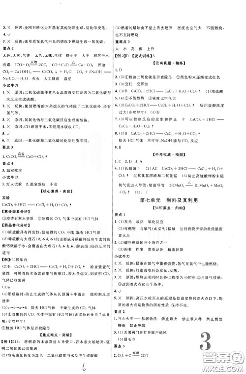 2020升级版云南中考新突破化学参考答案