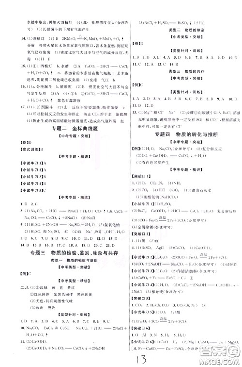 2020升级版云南中考新突破化学参考答案 2020升级版云南中考新突破化学参考答案