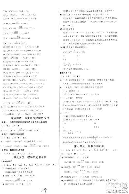 2020升级版云南中考新突破化学参考答案 2020升级版云南中考新突破化学参考答案