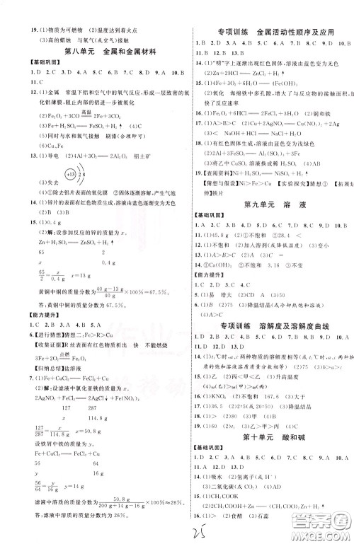 2020升级版云南中考新突破化学参考答案 2020升级版云南中考新突破化学参考答案