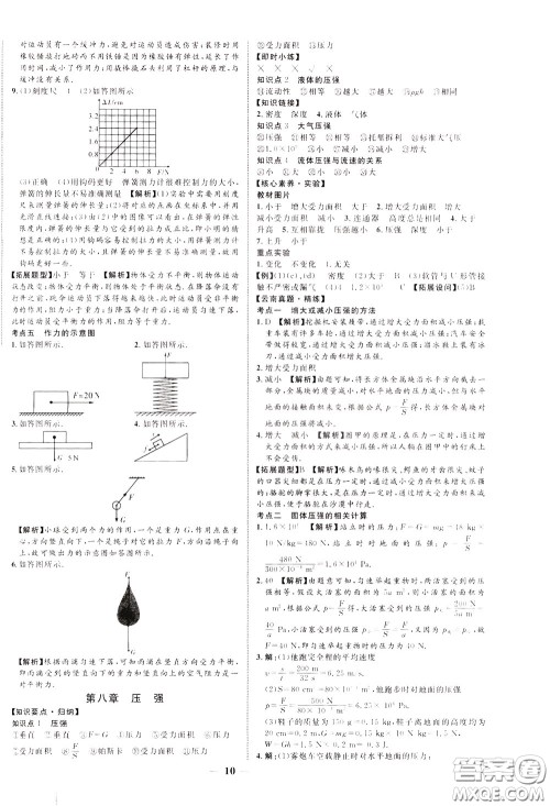 2020升级版云南中考新突破物理参考答案