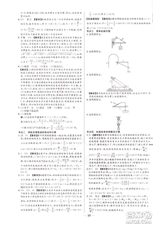 2020升级版云南中考新突破物理参考答案