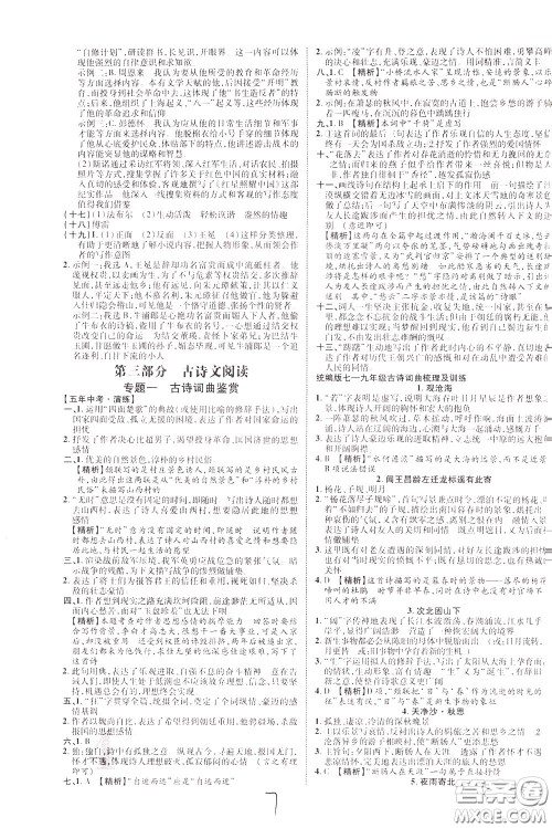 2020升级版云南中考新突破语文参考答案