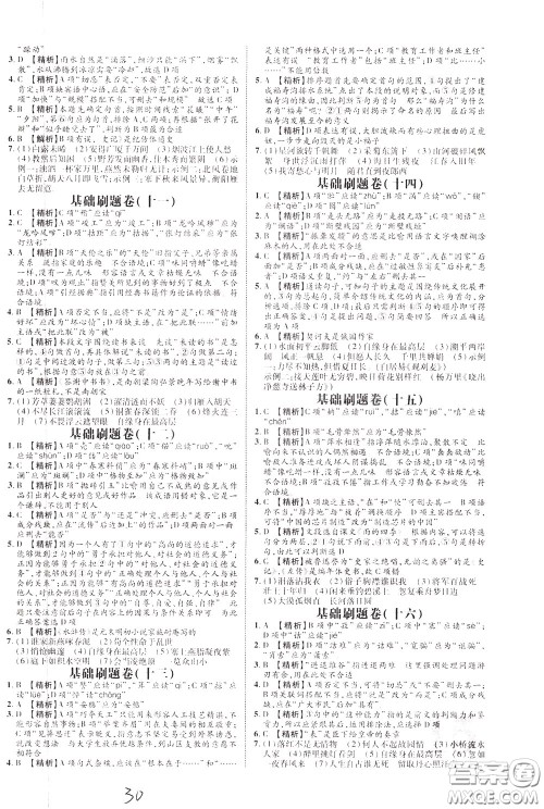 2020升级版云南中考新突破语文参考答案