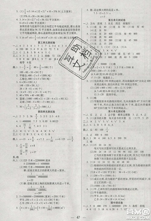 扬帆文化2020扬帆天天练六年级数学下册苏教版答案 扬帆文化2020扬帆天天练六年级数学下册苏教版答案