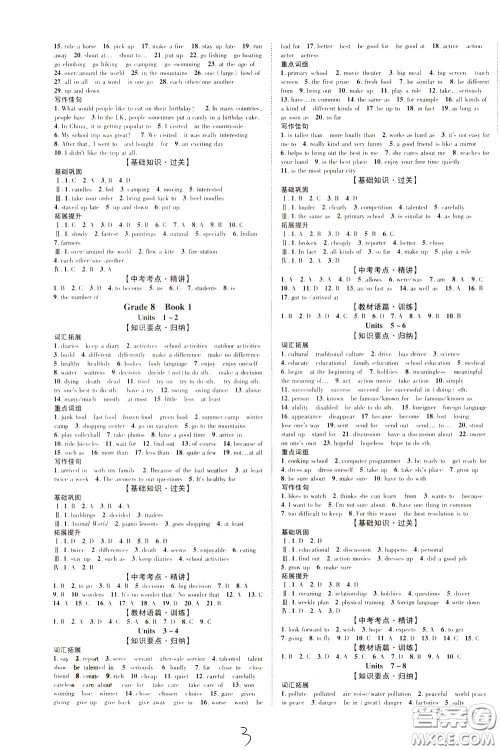2020升级版云南中考新突破英语参考答案