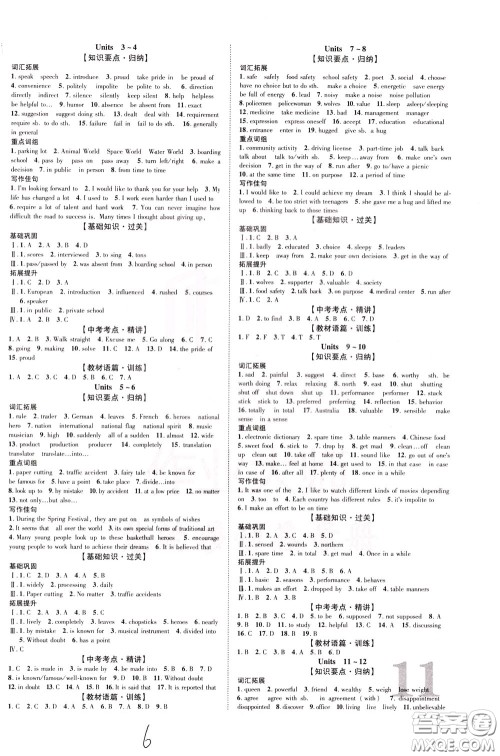2020升级版云南中考新突破英语参考答案