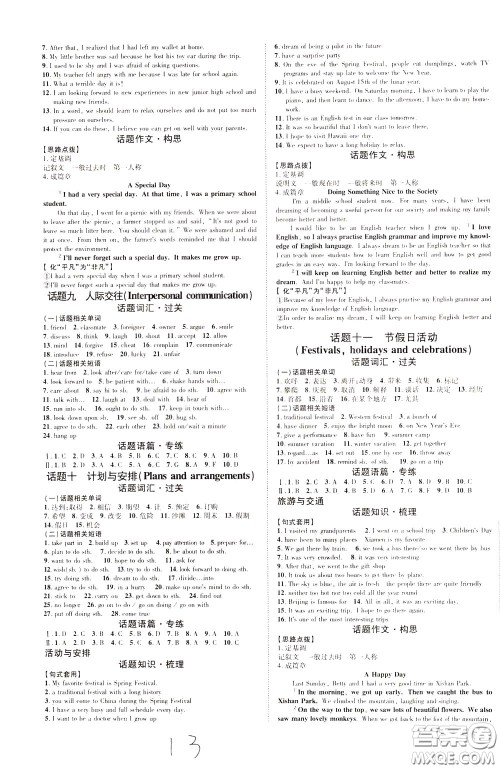 2020升级版云南中考新突破英语参考答案