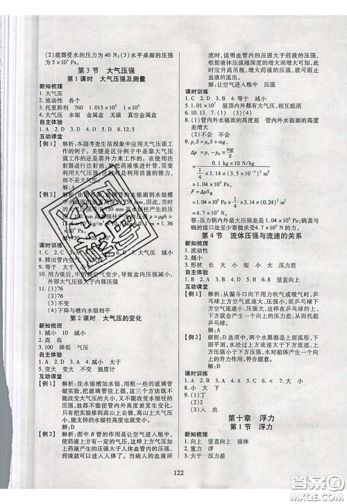 2020年有效课堂课时导学案八年级下册物理人教版参考答案 2020年有效课堂课时导学案八年级下册物理人教版参考答案