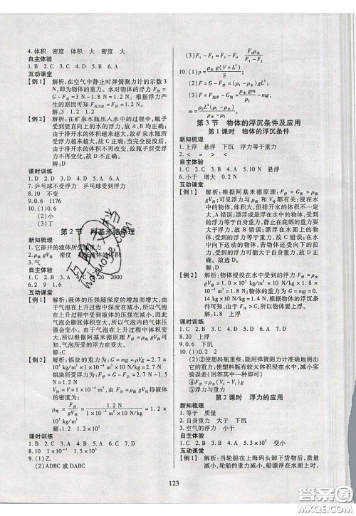 2020年有效课堂课时导学案八年级下册物理人教版参考答案 2020年有效课堂课时导学案八年级下册物理人教版参考答案