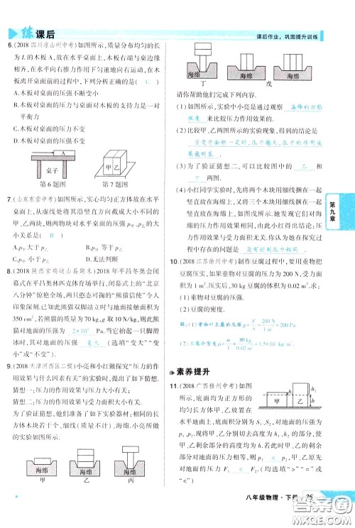 状元成才路2020年状元导练八年级下册物理人教版参考答案 状元成才路2020年状元导练八年级下册物理人教版参考答案