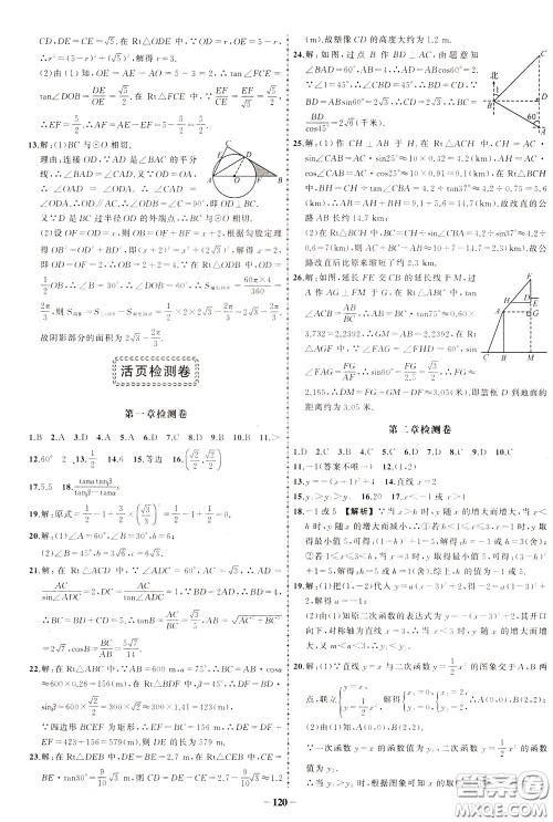 状元成才路2020年状元导练九年级下册数学北师版参考答案 状元成才路2020年状元导练九年级下册数学北师版参考答案