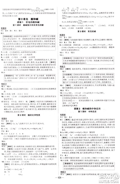 状元成才路2020年状元导练九年级下册化学人教版参考答案 状元成才路2020年状元导练九年级下册化学人教版参考答案