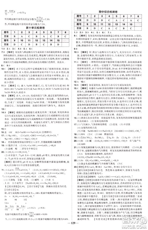 状元成才路2020年状元导练九年级下册化学人教版参考答案 状元成才路2020年状元导练九年级下册化学人教版参考答案