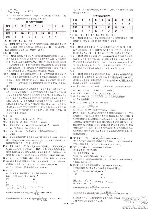 状元成才路2020年状元导练九年级下册化学人教版参考答案 状元成才路2020年状元导练九年级下册化学人教版参考答案