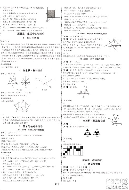 状元成才路2020年状元导练七年级下册数学北师版参考答案