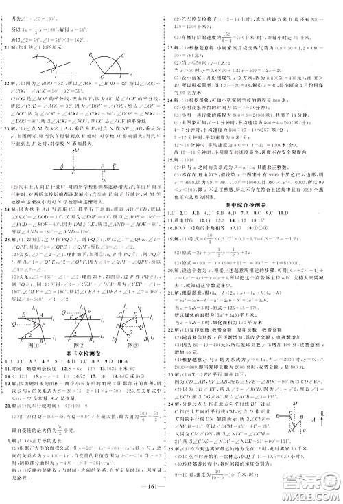 状元成才路2020年状元导练七年级下册数学北师版参考答案