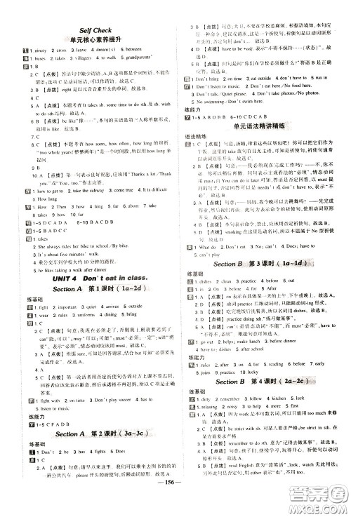 状元成才路2020年状元导练七年级下册英语人教版参考答案