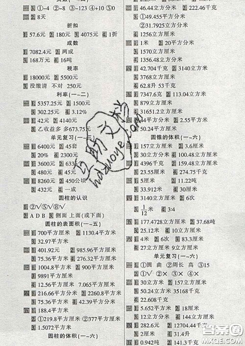 2020新版一天一页每日6分钟应用题天天练六年级下册答案 2020新版一天一页每日6分钟应用题天天练六年级下册答案