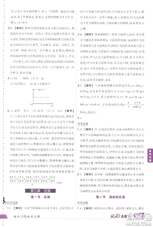 状元成才路2020年状元大课堂导学案标准本八年级下册物理人教版参考答案