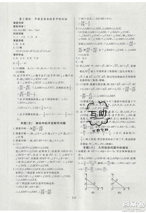 2020自主训练九年级数学下册人教版答案