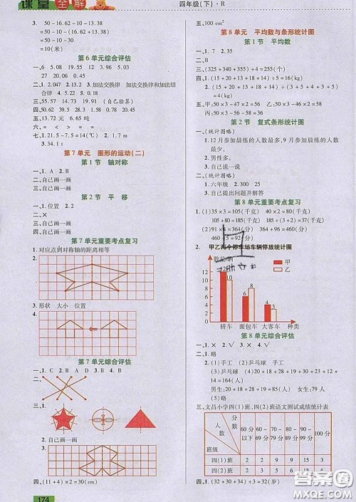 2020新版跳跳熊小学特级教师课堂全解四年级数学下册人教版答案