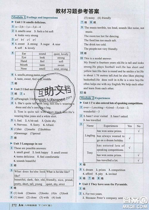 吉林教育出版社2020春特高级教师点拨八年级英语下册外研版答案