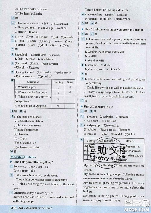 吉林教育出版社2020春特高级教师点拨八年级英语下册外研版答案