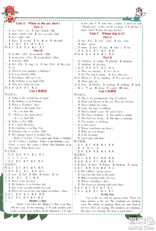2020年状元大课堂好学案五年级下册英语PEP人教版参考答案 2020年状元大课堂好学案五年级下册英语PEP人教版参考答案
