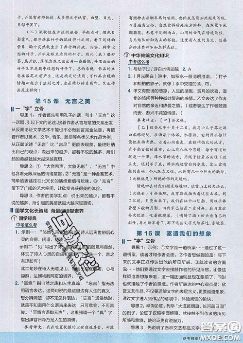 吉林教育出版社2020春特高级教师点拨九年级语文下册人教版答案