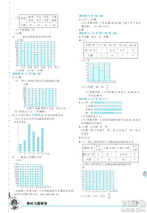 2020年状元大课堂导学案标准本四年级下册数学北师版参考答案