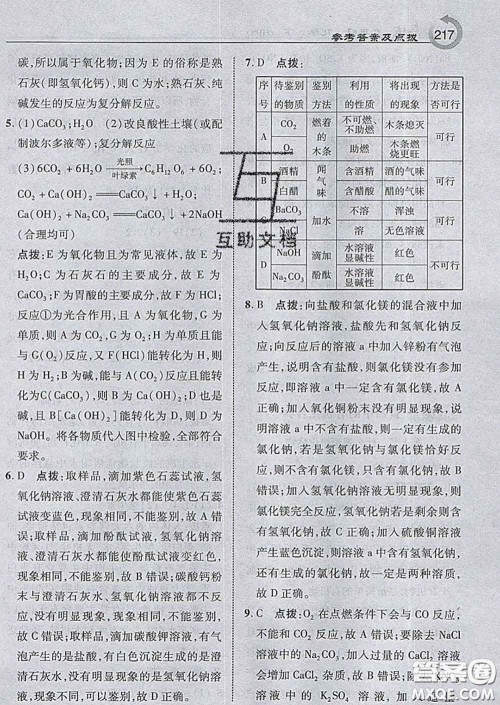 吉林教育出版社2020春特高级教师点拨九年级化学下册沪教版答案