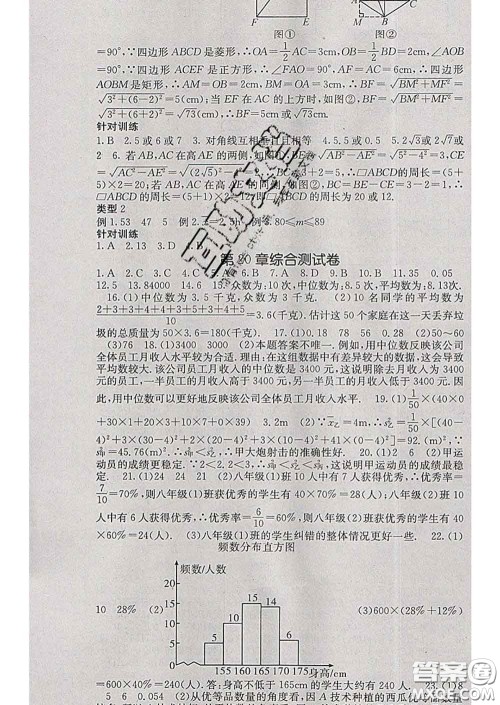梯田文化2020春课堂点睛八年级数学下册沪科版答案