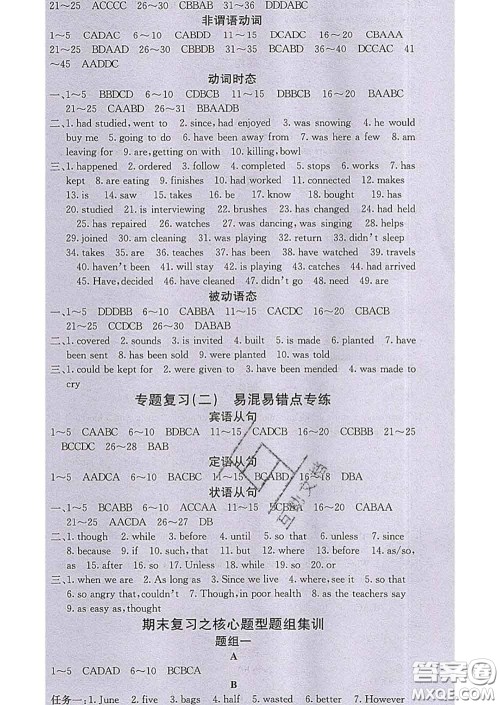 梯田文化2020春课堂点睛九年级英语下册人教版答案