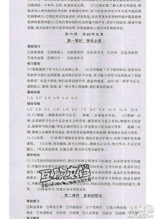 梯田文化2020春课堂点睛九年级政治下册人教版答案 梯田文化2020春课堂点睛九年级政治下册人教版答案