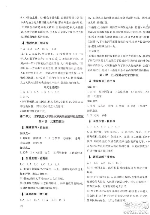 2020年原创讲练测课优新突破历史七年级下RJ人教版参考答案