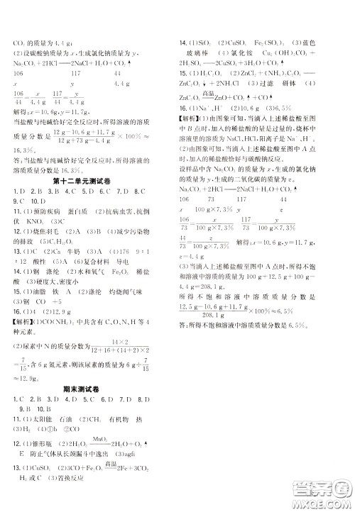 2020年原创讲练测课优新突破化学九年级下RJ人教版参考答案 2020年原创讲练测课优新突破化学九年级下RJ人教版参考答案