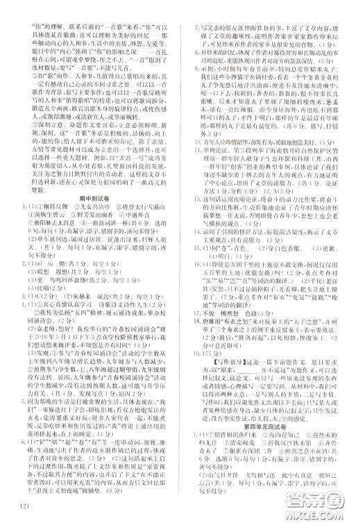 2020年原创讲练测课优新突破语文九年级下RJ人教版参考答案 2020年原创讲练测课优新突破语文九年级下RJ人教版参考答案