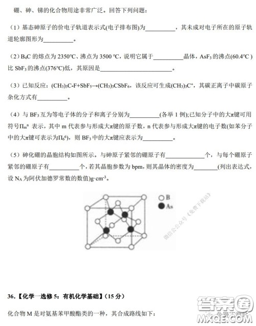 2020年河南省实验中学高三假期自主测试理科综合试题及答案