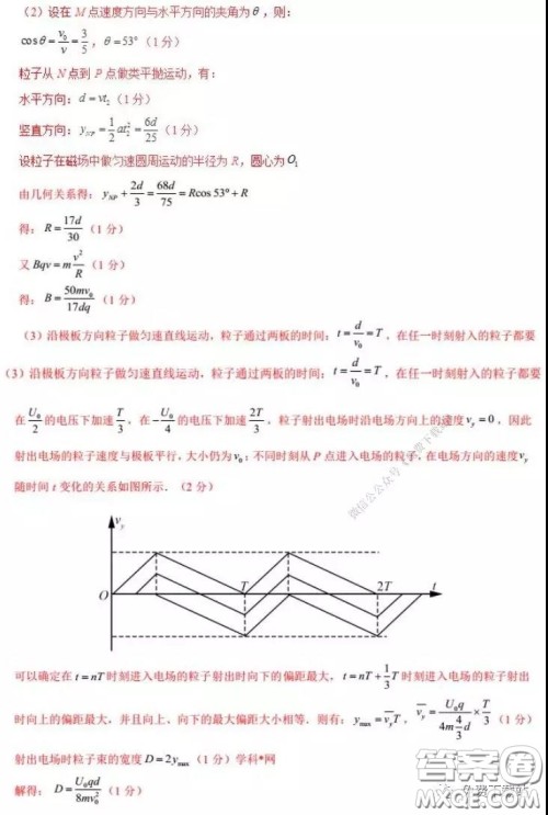 2020年河南省实验中学高三假期自主测试理科综合试题及答案