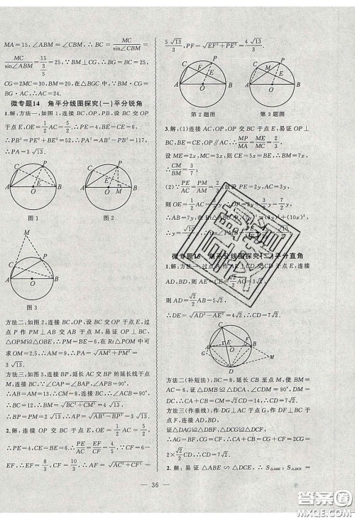 2020年创新课堂创新作业本九年级数学下册沪科版答案